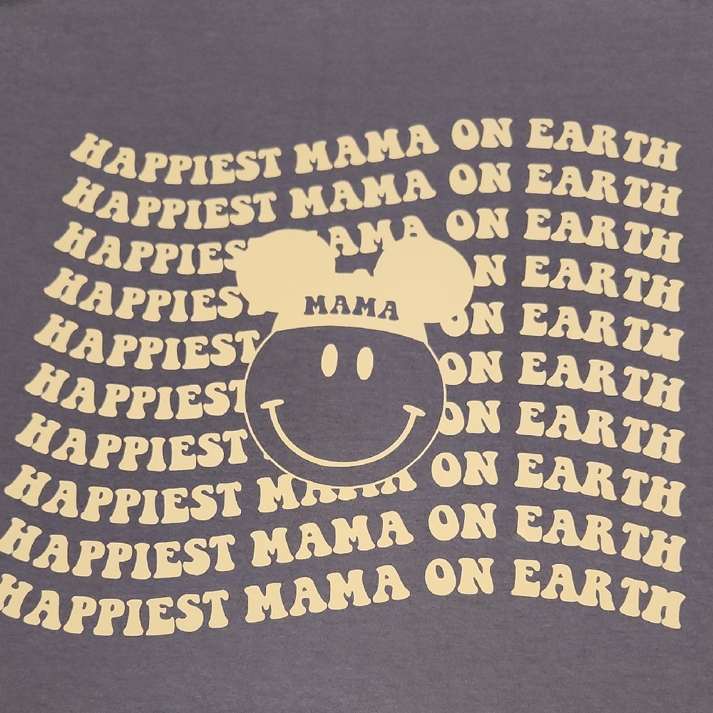 Custom Gildan Lavender Tee with Disney 'Happiest Mama on Earth' Design, 3XL